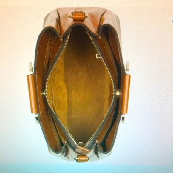 Patricia Nash Floral Print with Butterfly Design Satchel Circular Handles BNWT - Picture 5 of 10